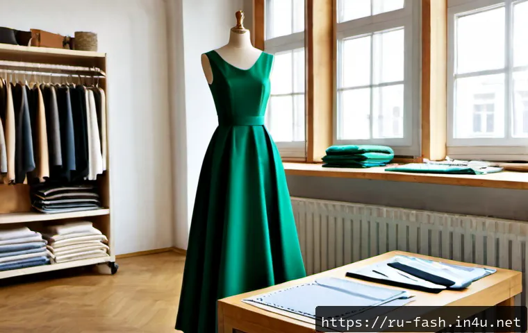 Home 17 패션디자인 실습 환경 세팅 - Photorealistic fashion design practice workspace in a bright Russian creative studio, full-length dr...
